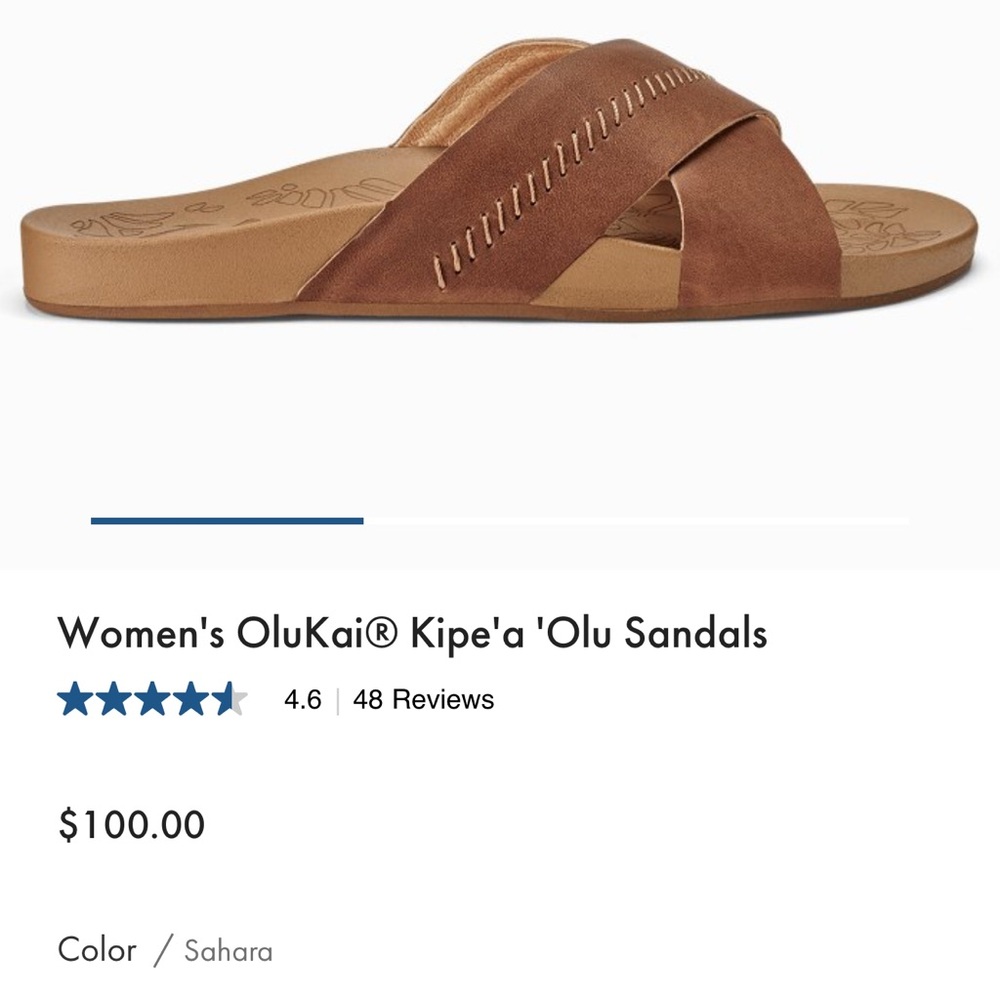 OluKai Brown Sandals Minimalist Cross-Strap Design